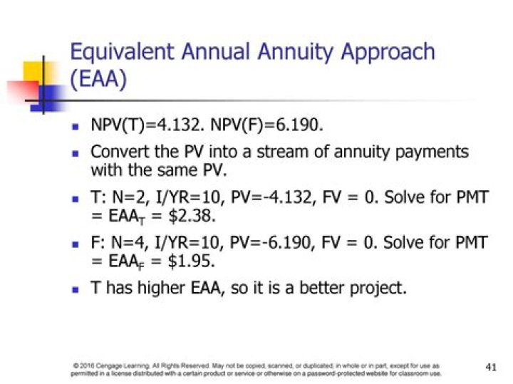 Equivalent Annual Annuity Approach (EAA)